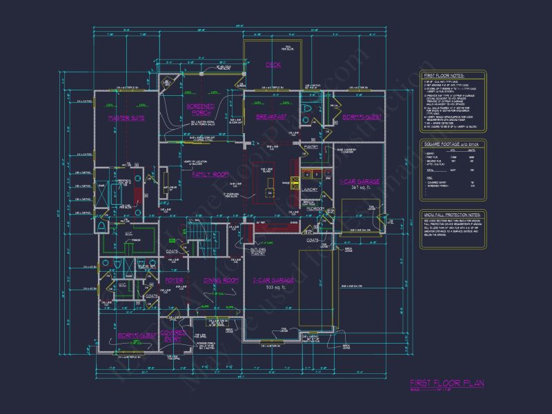 Modern house Floor Plan with 5 Bedrooms, CAD Blueprint Designs