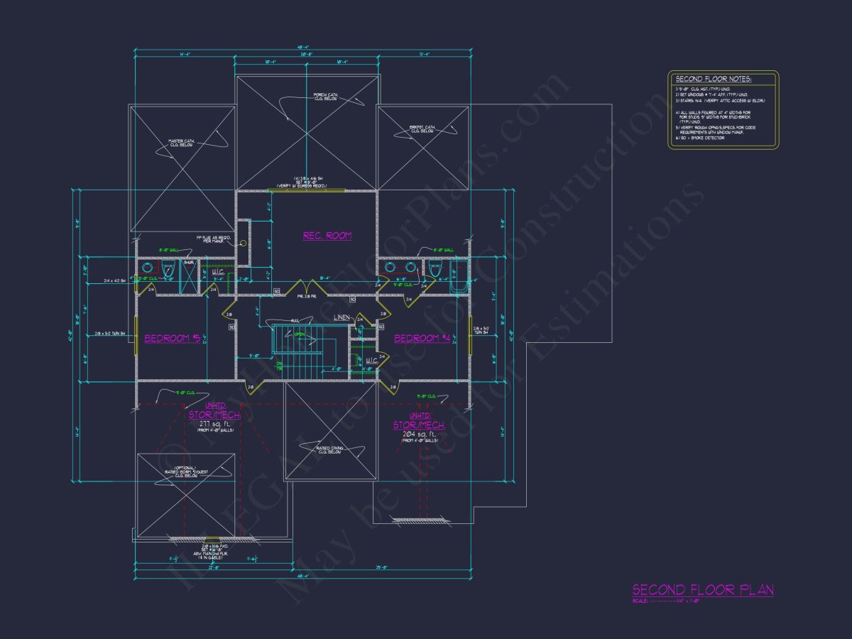 Modern house Floor Plan with 5 Bedrooms, CAD Blueprint Designs