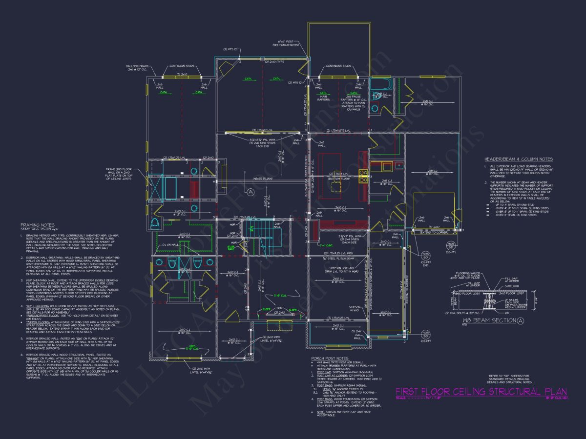 Modern house Floor Plan with 5 Bedrooms, CAD Blueprint Designs