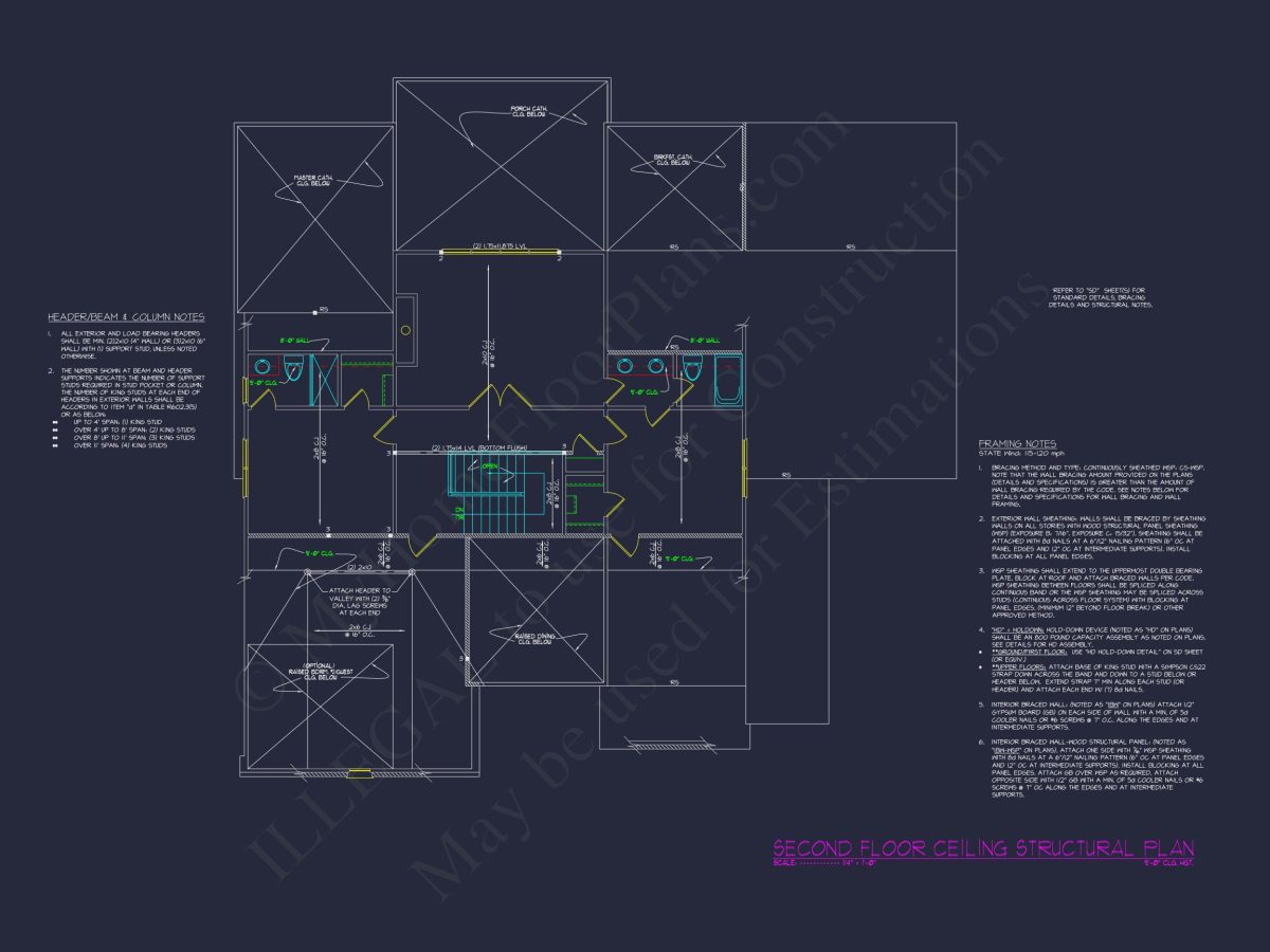 Modern house Floor Plan with 5 Bedrooms, CAD Blueprint Designs