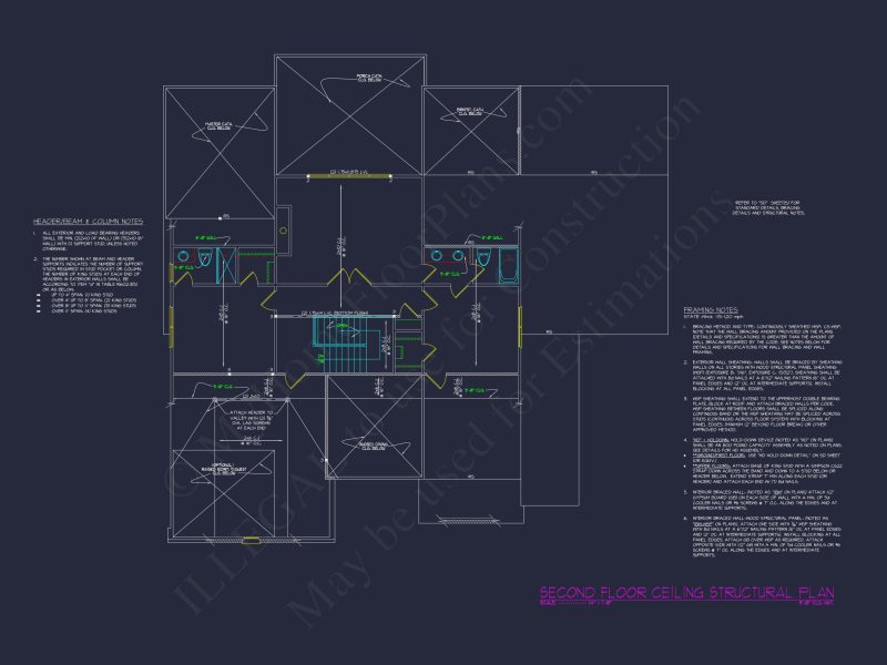 Modern house Floor Plan with 5 Bedrooms, CAD Blueprint Designs