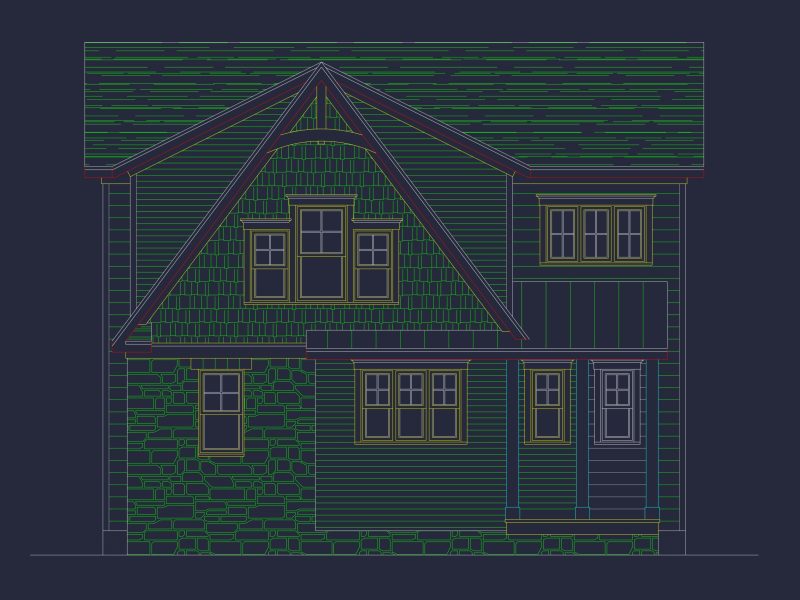 Modern house Floor Plan with Blueprint Designs and CAD Files