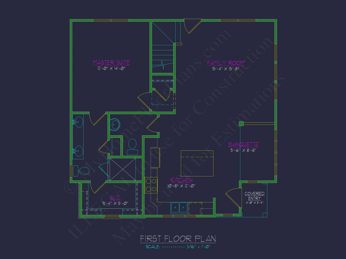 Modern house Floor Plan with Blueprint Designs and CAD Files