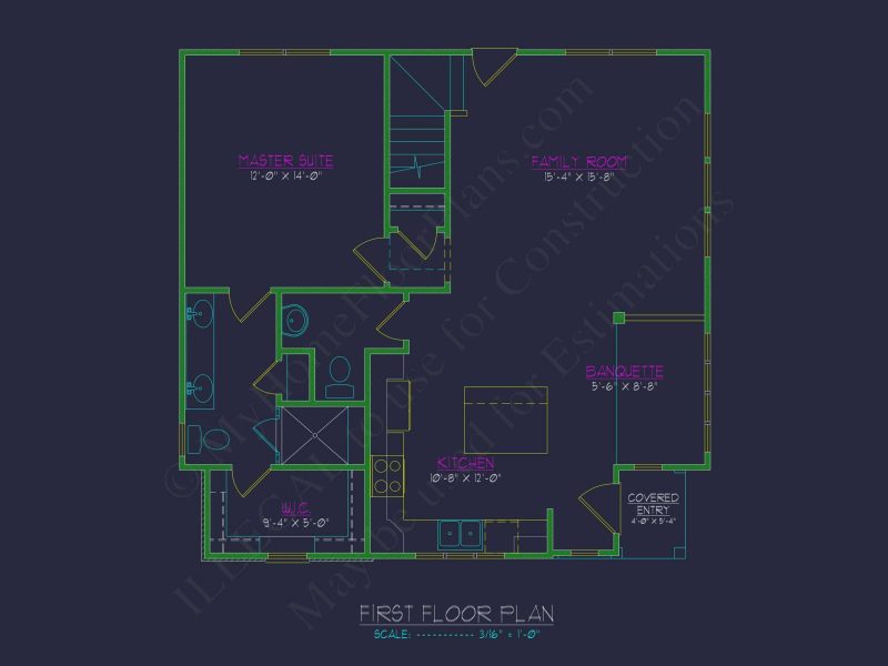 Modern house Floor Plan with Blueprint Designs and CAD Files
