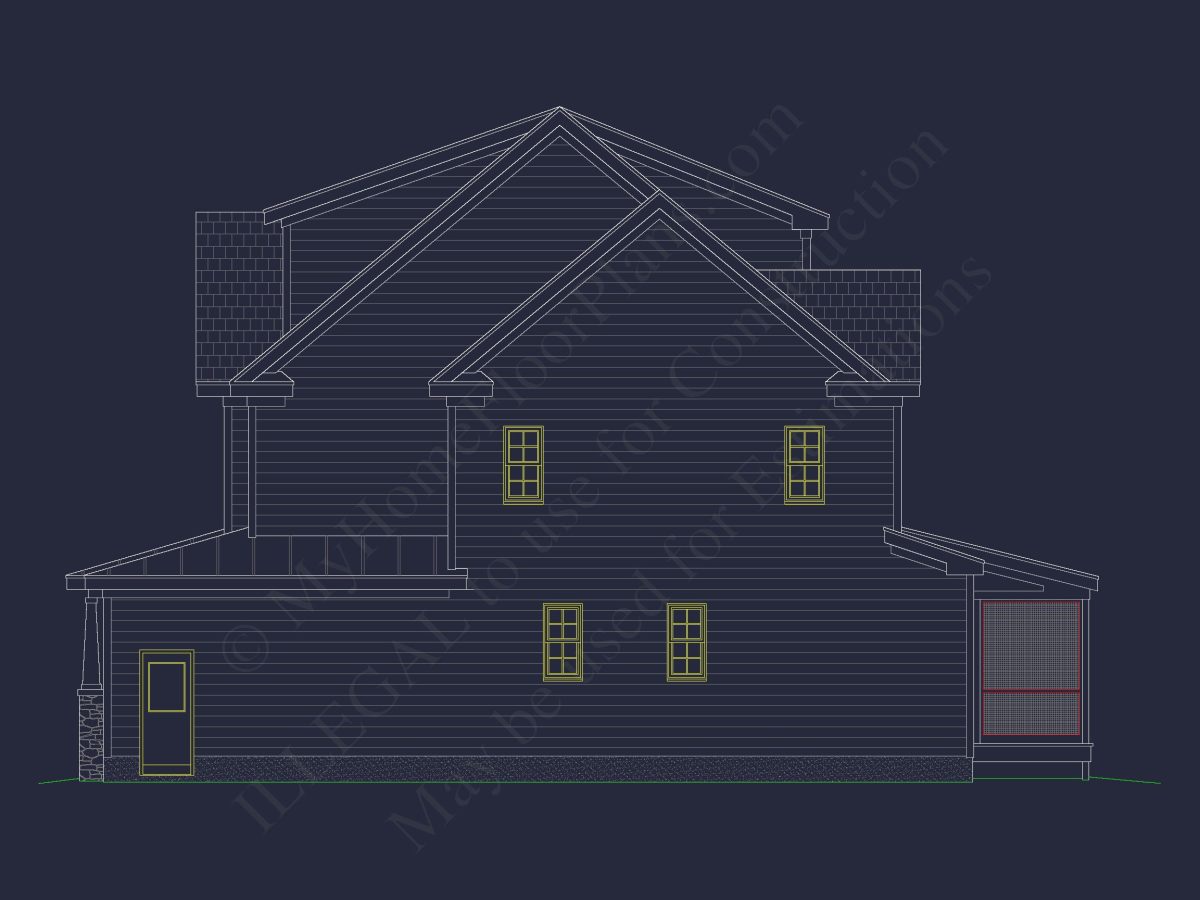 Modern house Floor Plan with CAD Designs & Blueprint Features