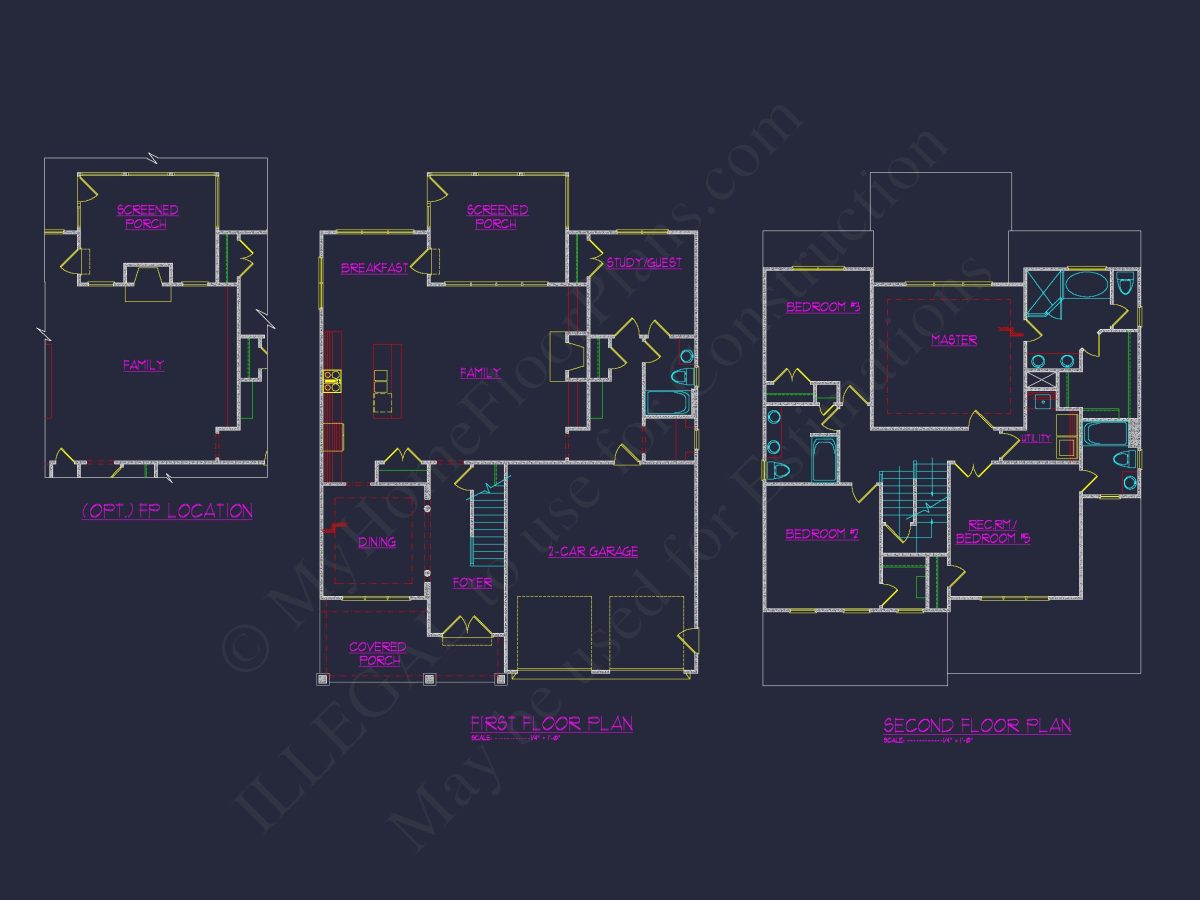 Modern house Floor Plan with CAD Designs & Blueprint Features
