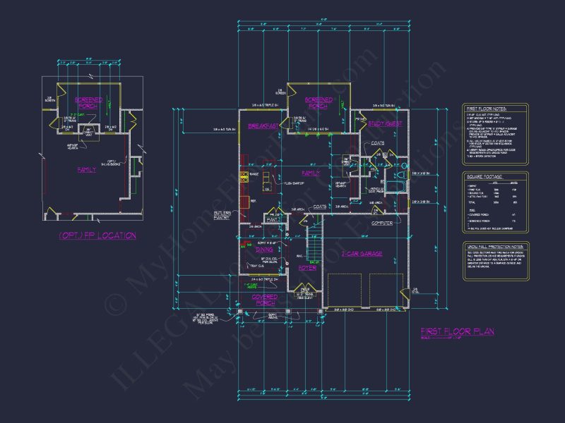 Modern house Floor Plan with CAD Designs & Blueprint Features