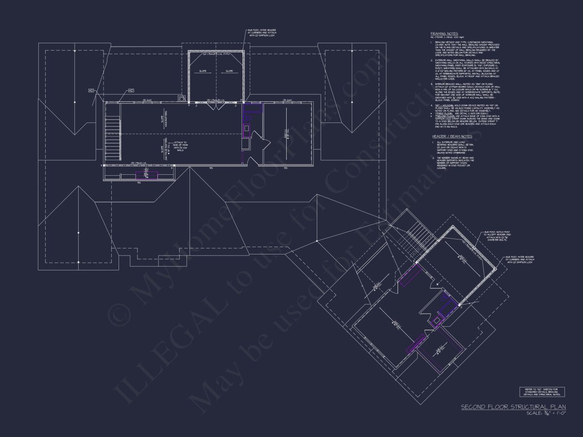 Modern house Floor Plan with CAD Designs and Blueprint