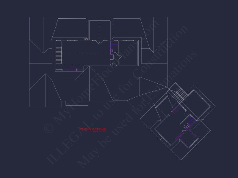 Modern house Floor Plan with CAD Designs and Blueprint