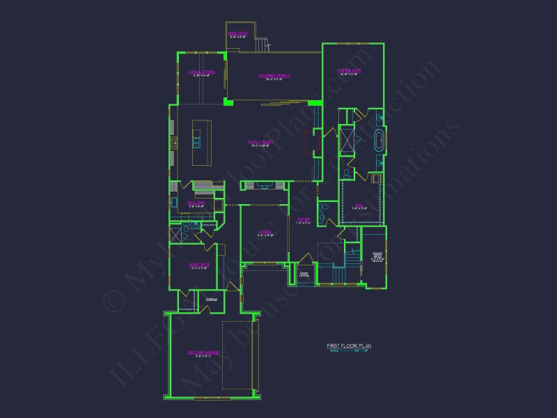 Modern house Floor Plan with CAD Designs and Blueprint Details