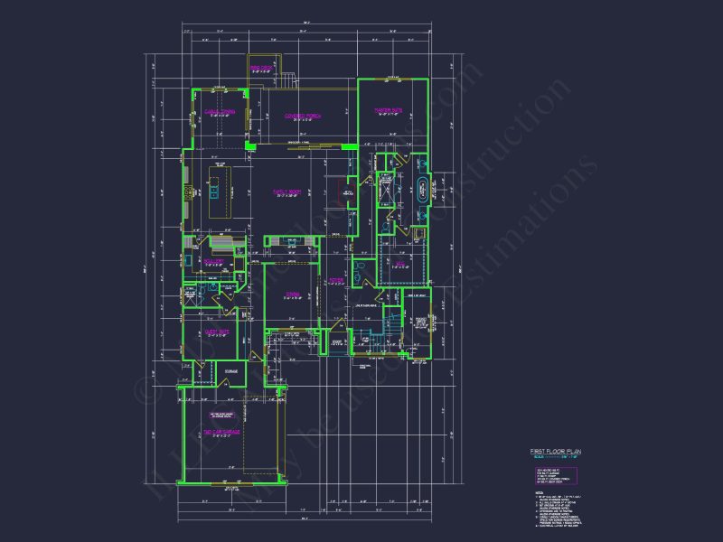 Modern house Floor Plan with CAD Designs and Blueprint Details