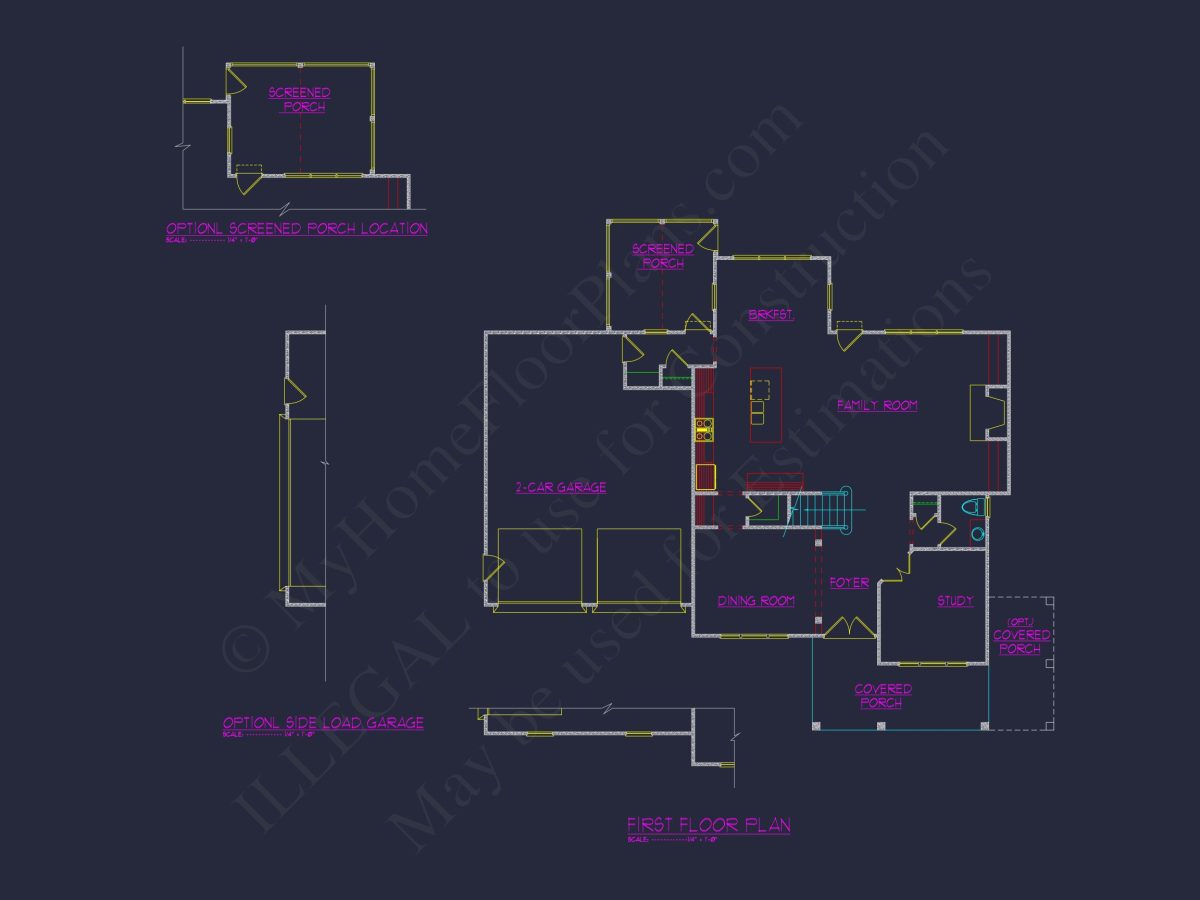 Modern house Floor Plan with Detailed CAD Architecture Designs