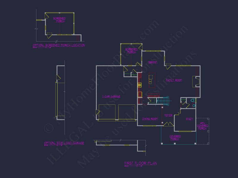 Modern house Floor Plan with Detailed CAD Architecture Designs