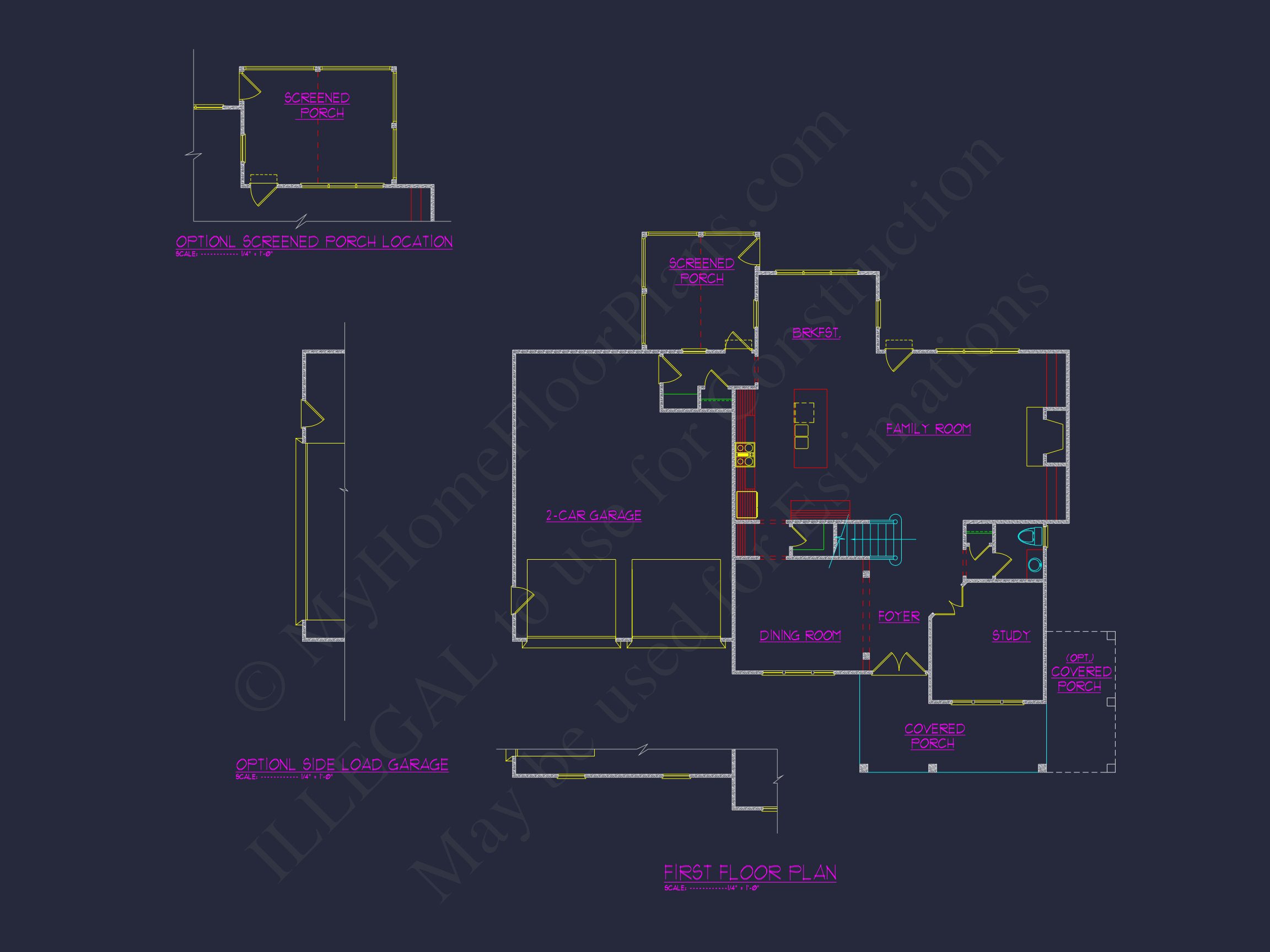 Modern house Floor Plan with Detailed CAD Architecture Designs