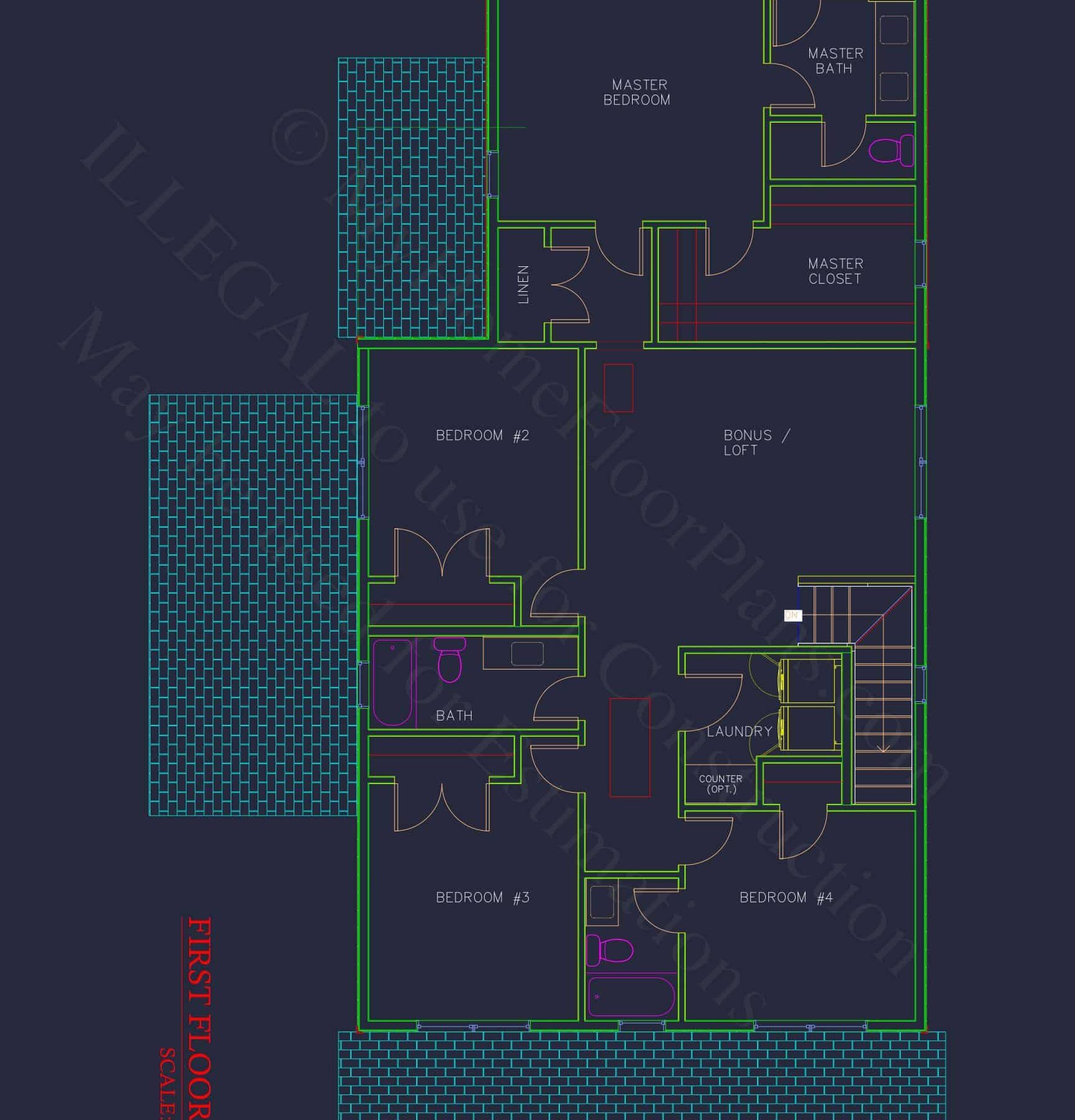 Modern house Floor Plan with Detailed CAD Architecture Designs