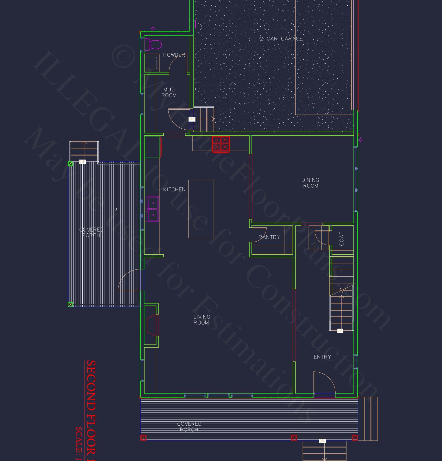 Modern house Floor Plan with Detailed CAD Architecture Designs