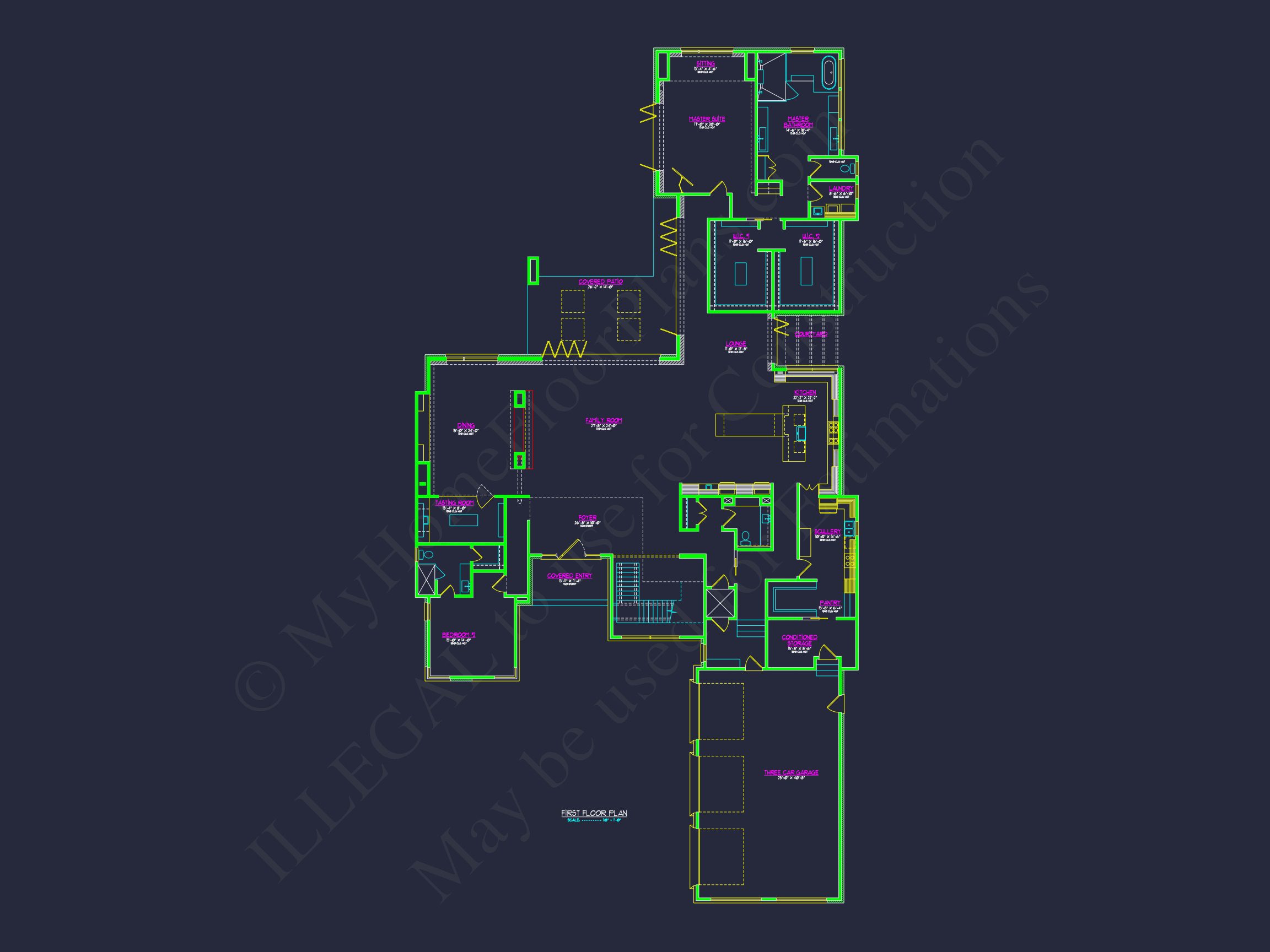 Modern house Floor Plan with Luxury Features and CAD Designs