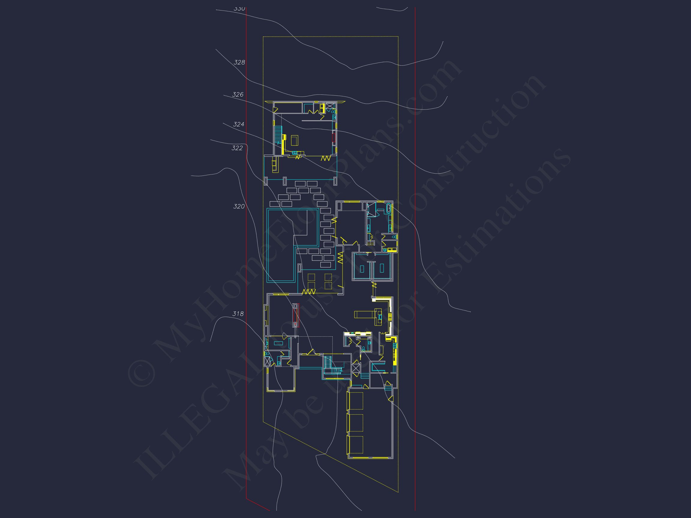 Modern house Floor Plan with Luxury Features and CAD Designs