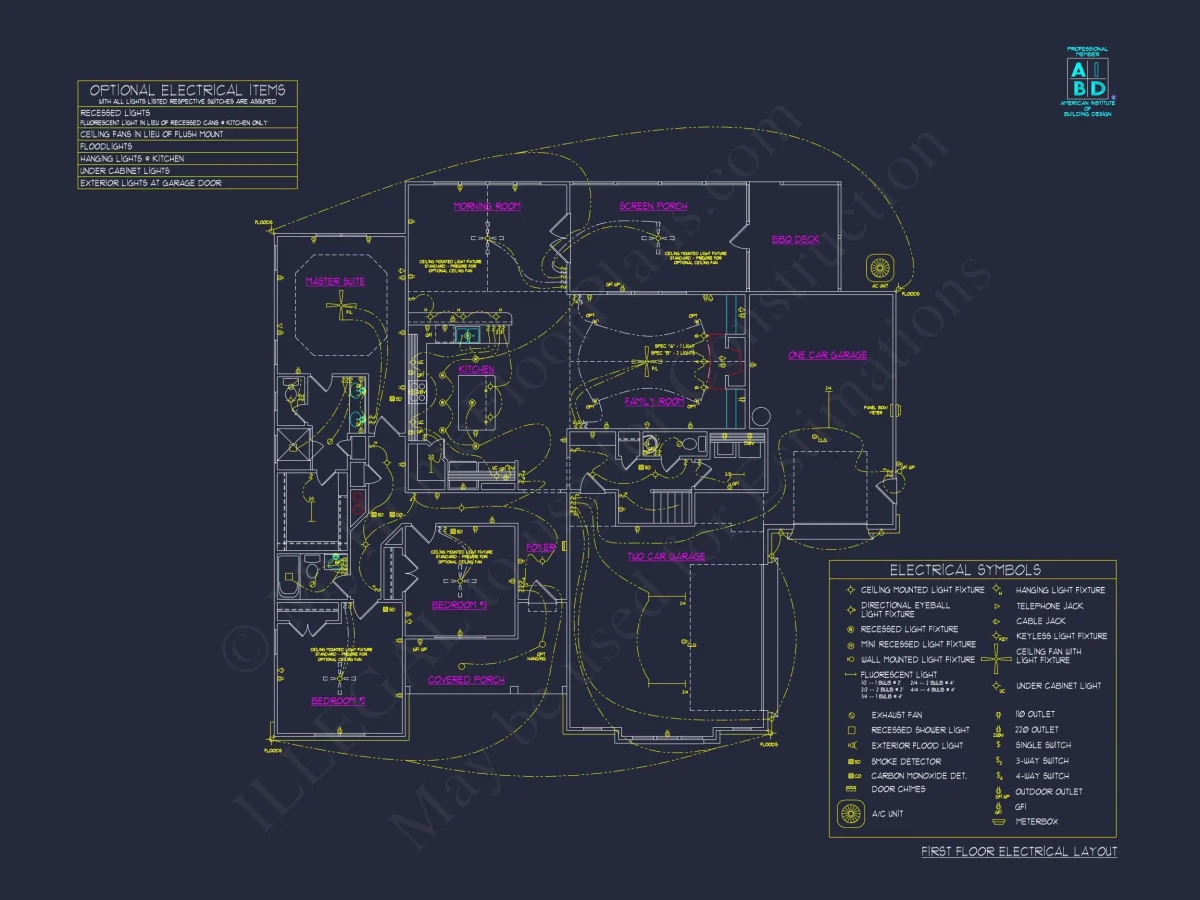 4-Bedroom Floor Plan with Blueprint Designs