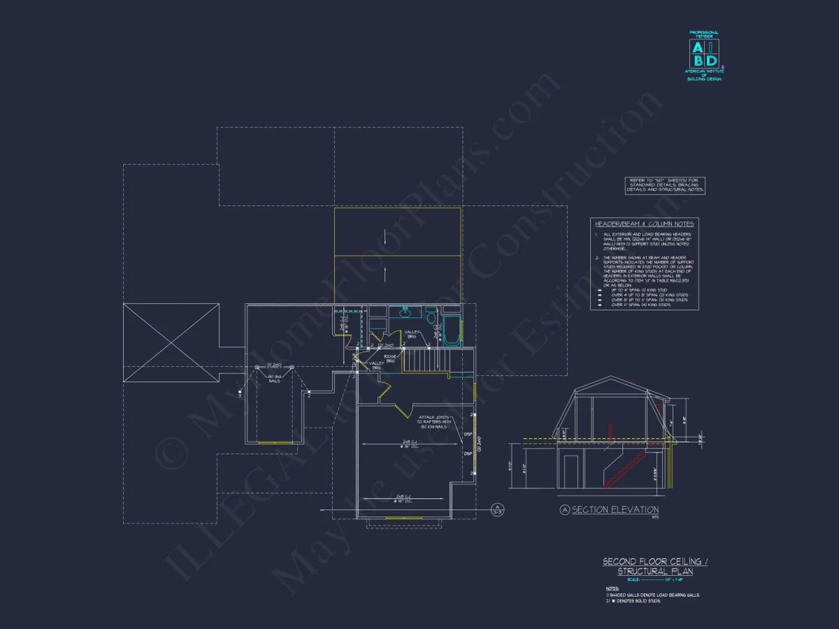 4-Bedroom Floor Plan with Blueprint Designs