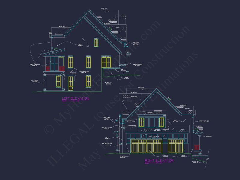 Architectural Blueprint with CAD Designs