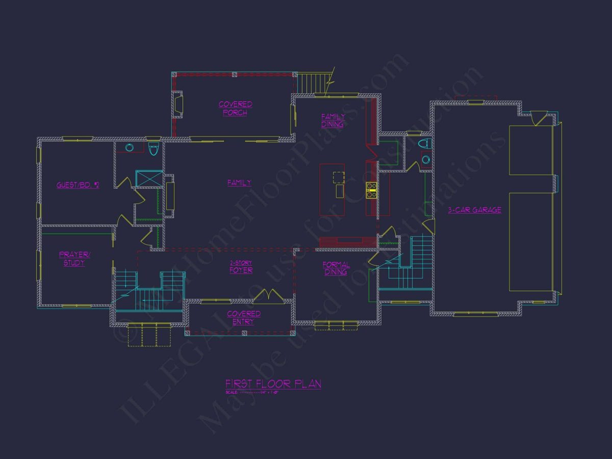 Architectural Blueprint with CAD Designs