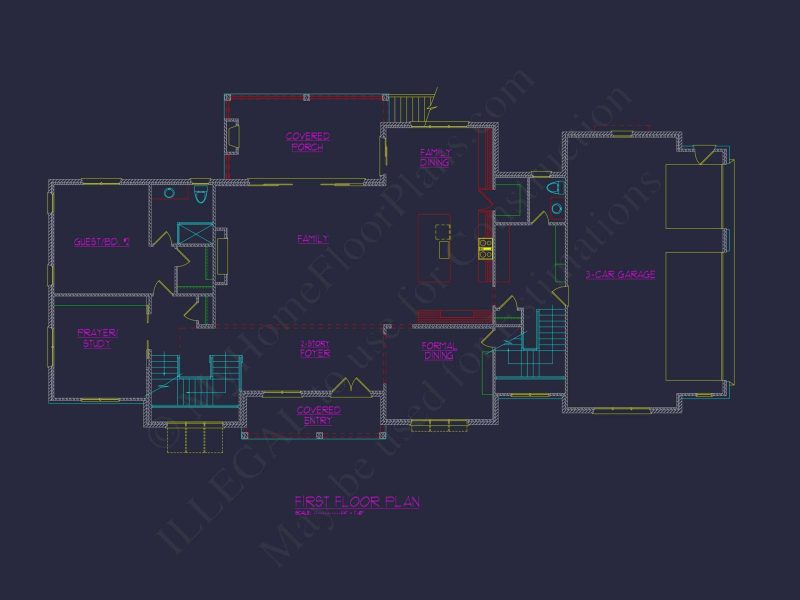 Architectural Blueprint with CAD Designs