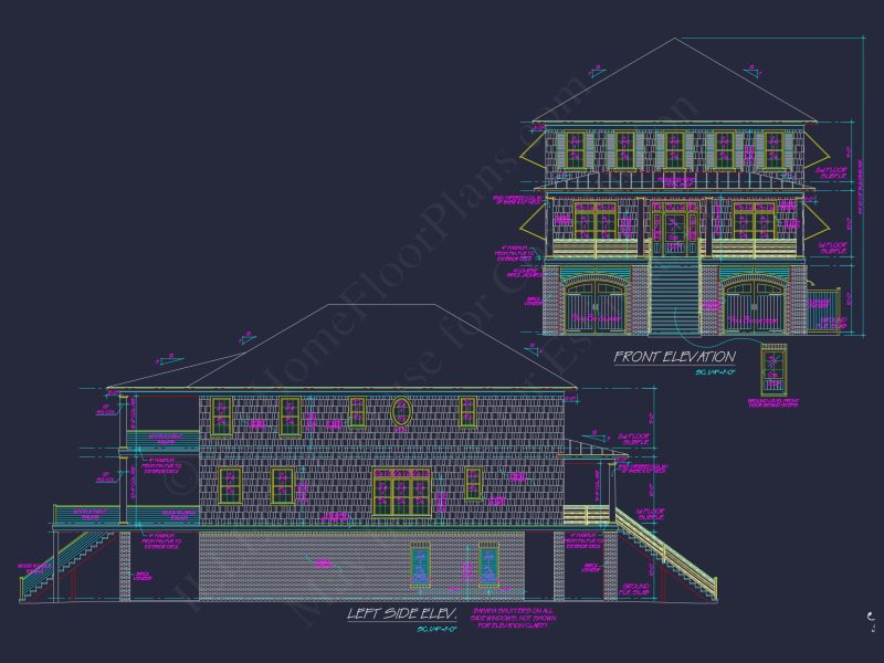 Modern house Plan: Detailed Floor Plan, CAD Designs & Blueprint