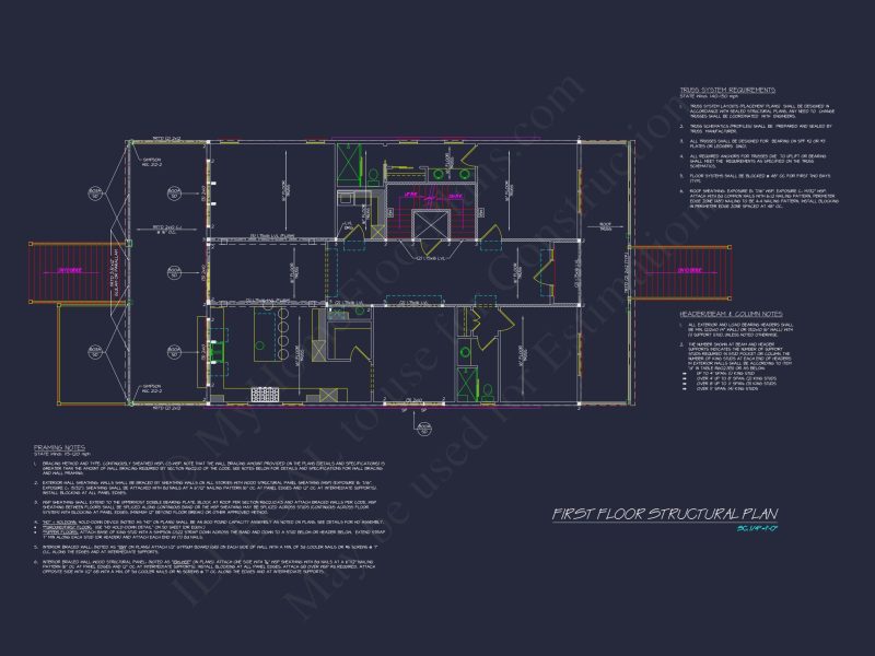 Modern house Plan: Detailed Floor Plan, CAD Designs & Blueprint