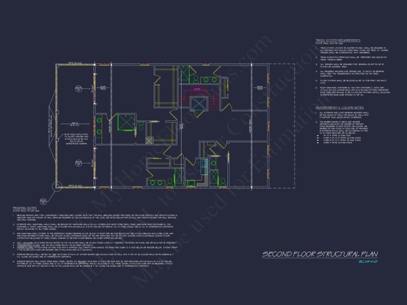 Modern house Plan: Detailed Floor Plan, CAD Designs & Blueprint