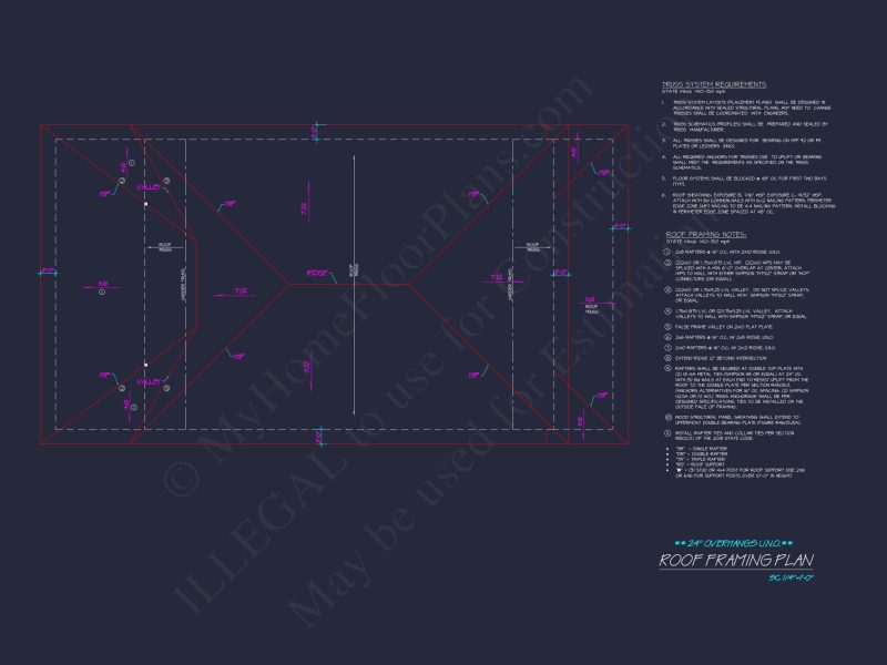 Modern house Plan: Detailed Floor Plan, CAD Designs & Blueprint
