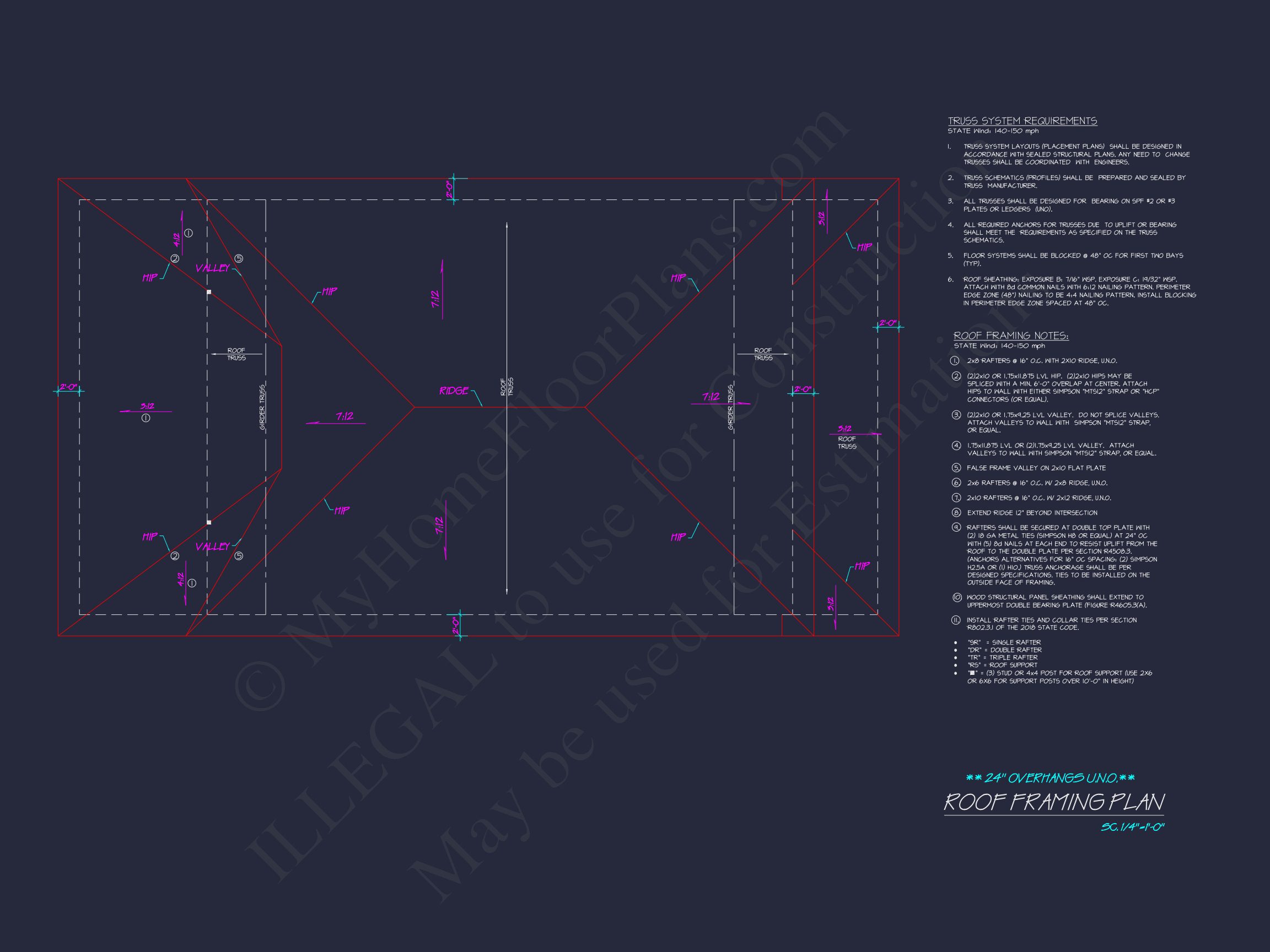 Modern house Plan: Detailed Floor Plan,CAD Designs & Blueprint