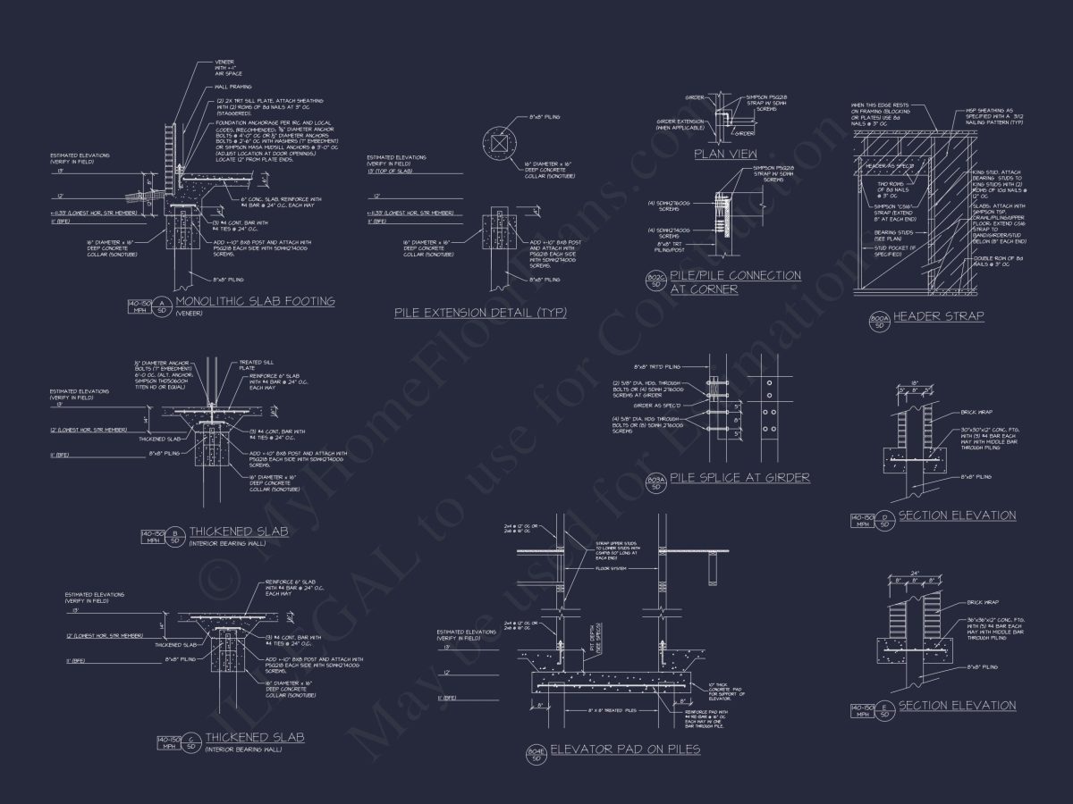 Modern house Plan: Detailed Floor Plan, CAD Designs & Blueprint