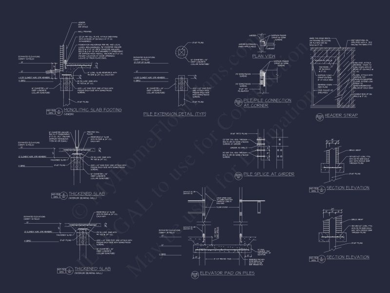 Modern house Plan: Detailed Floor Plan, CAD Designs & Blueprint