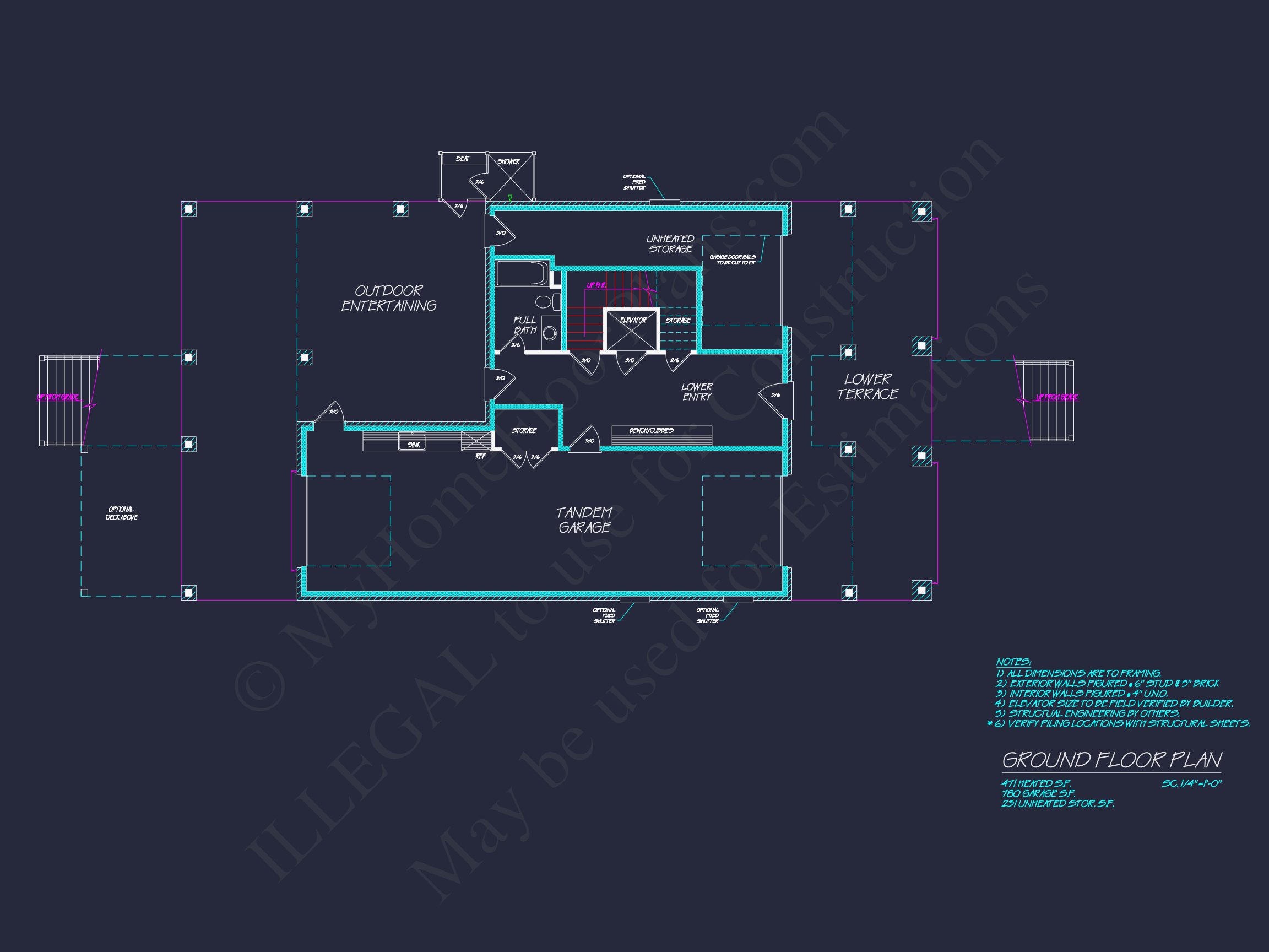 Modern house Plan: Detailed Floor Plan,CAD Designs & Blueprint
