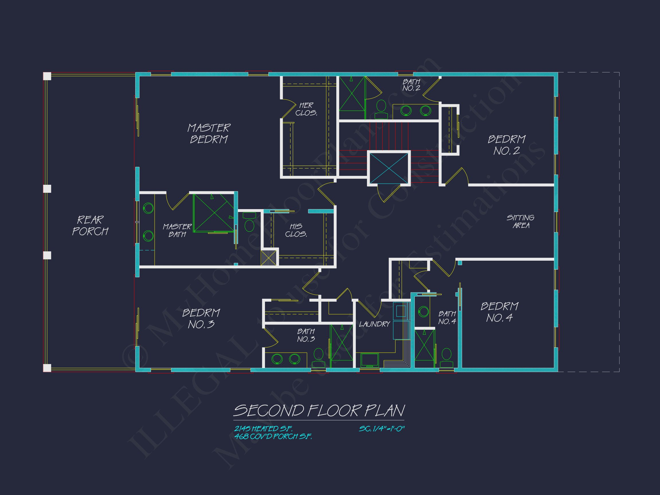 Modern house Plan: Detailed Floor Plan,CAD Designs & Blueprint
