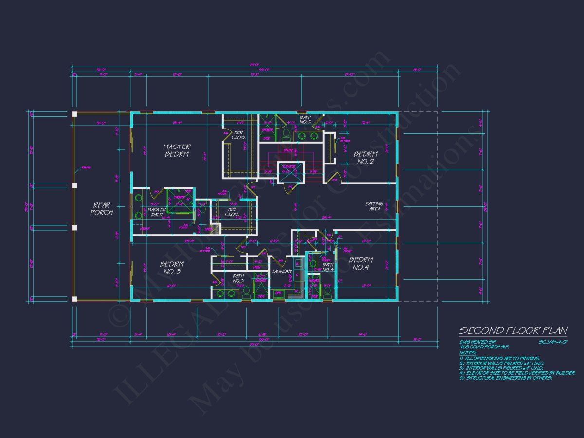 Modern house Plan: Detailed Floor Plan, CAD Designs & Blueprint