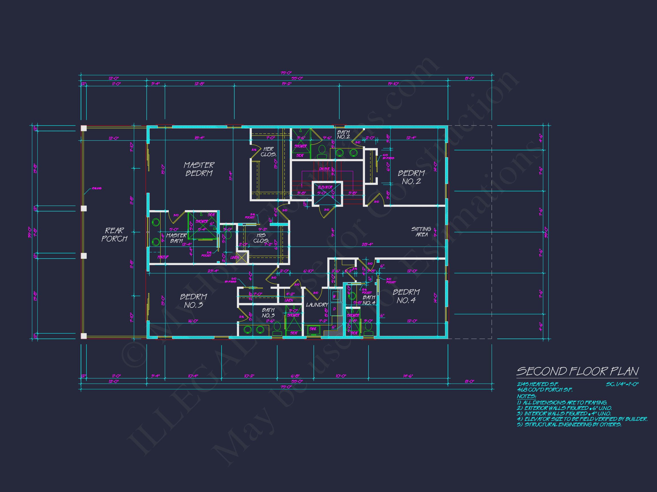 Modern house Plan: Detailed Floor Plan,CAD Designs & Blueprint