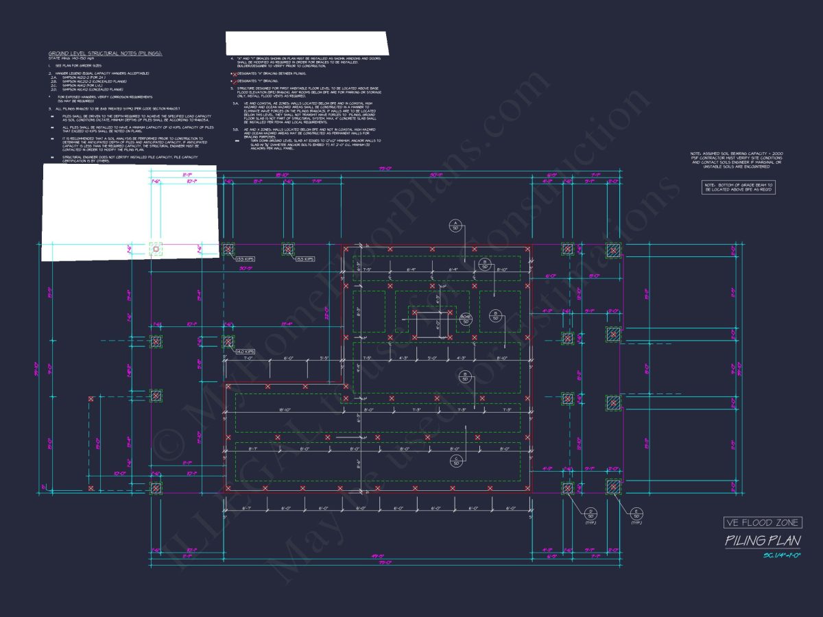 Modern house Plan: Detailed Floor Plan, CAD Designs & Blueprint