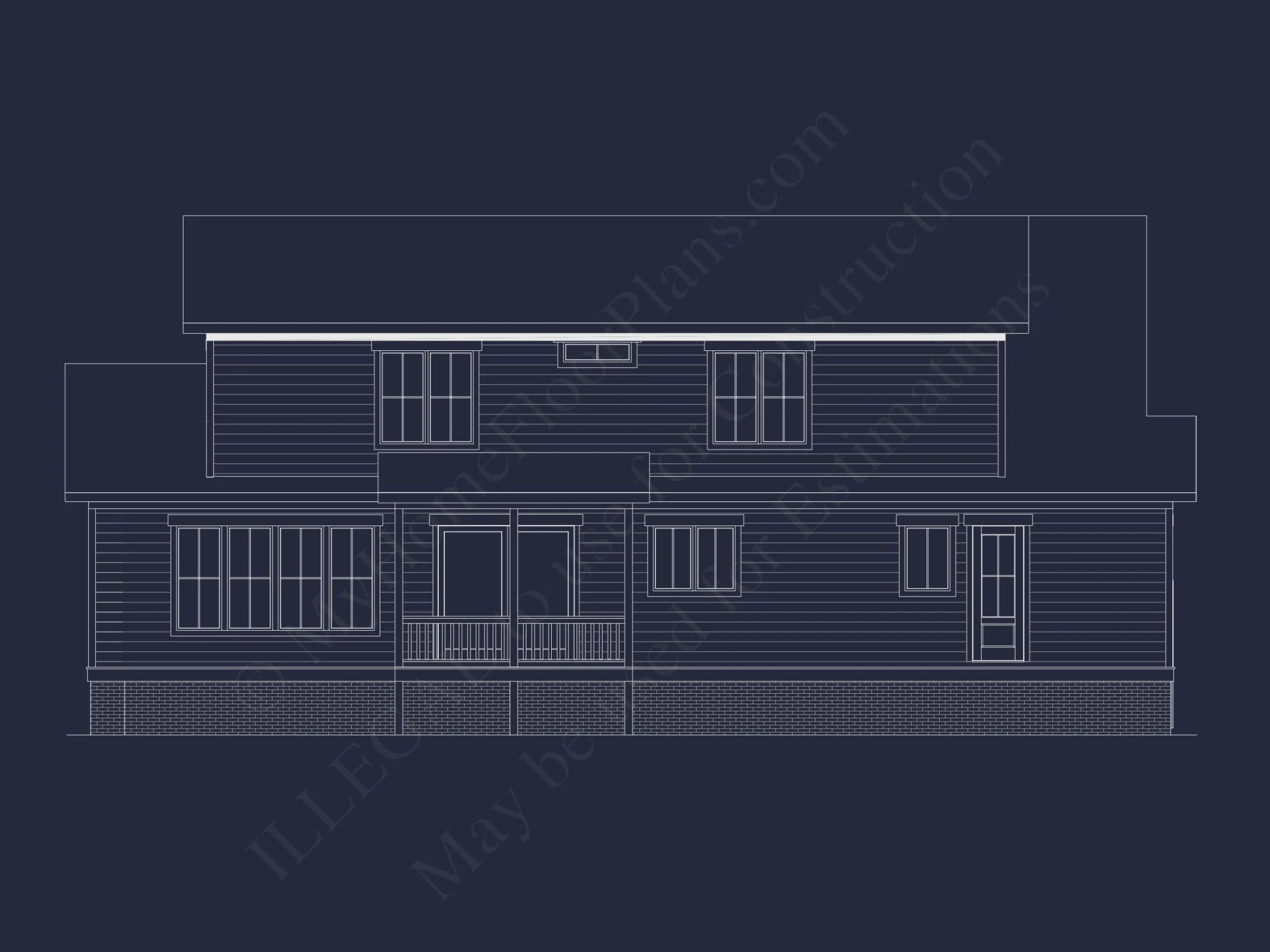Modern house Plan with 2 Floors, CAD Blueprint & 5 Bedrooms