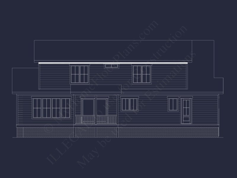 Modern house Plan with 2 Floors, CAD Blueprint & 5 Bedrooms