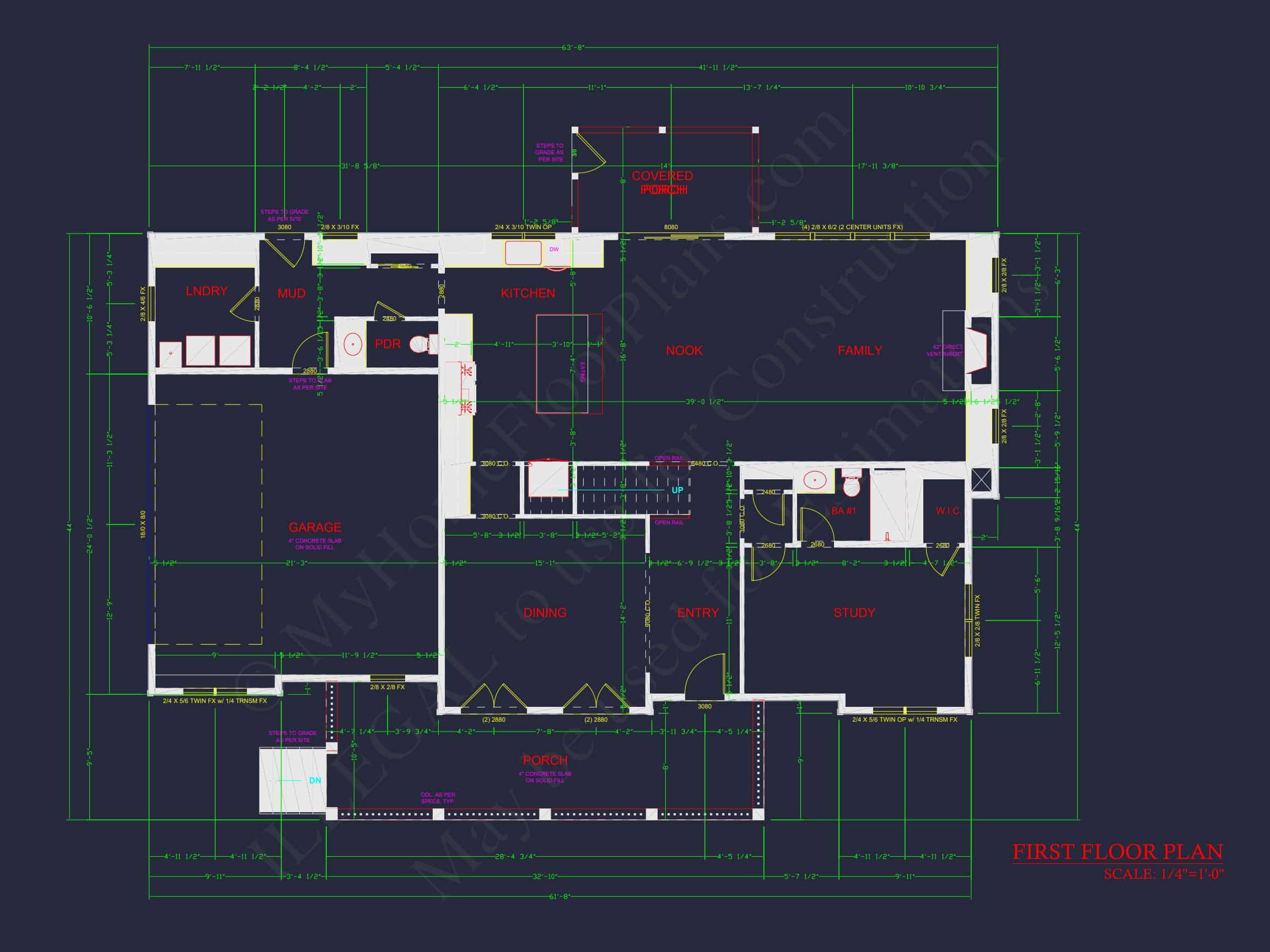Modern house Plan with 2 Floors,CAD Blueprint & 5 Bedrooms