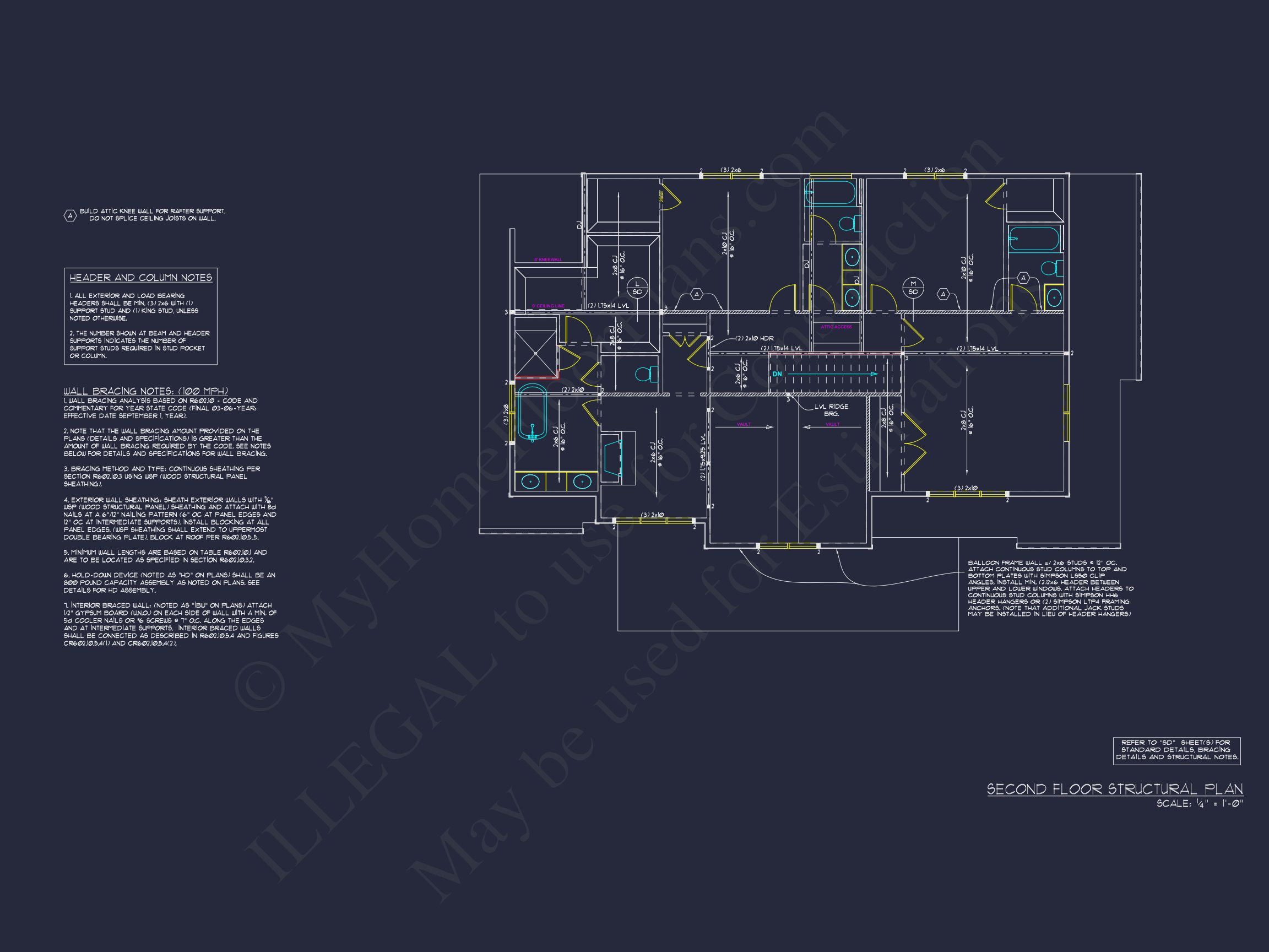 Modern house Plan with 2 Floors,CAD Blueprint & 5 Bedrooms