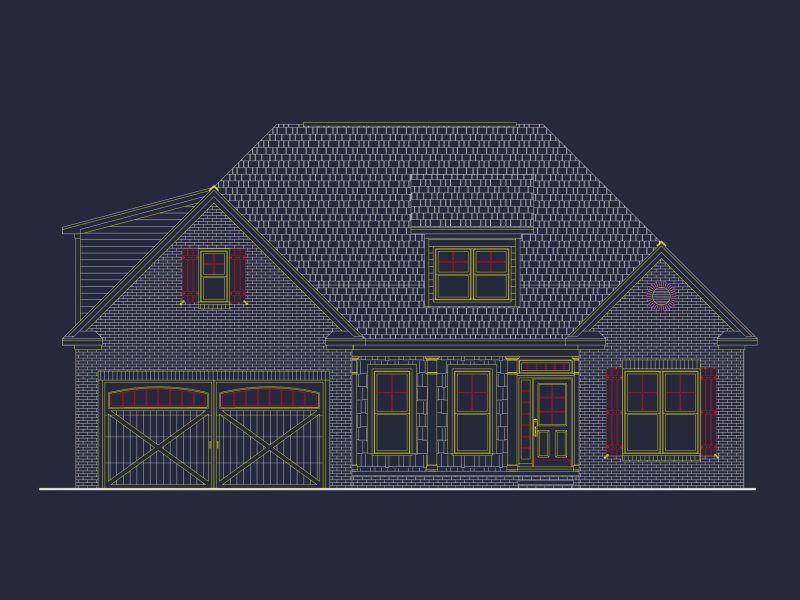 Modern house Plan with 3 Beds, Open Floor Plan & CAD Designs