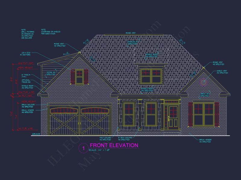 Modern house Plan with 3 Beds, Open Floor Plan & CAD Designs