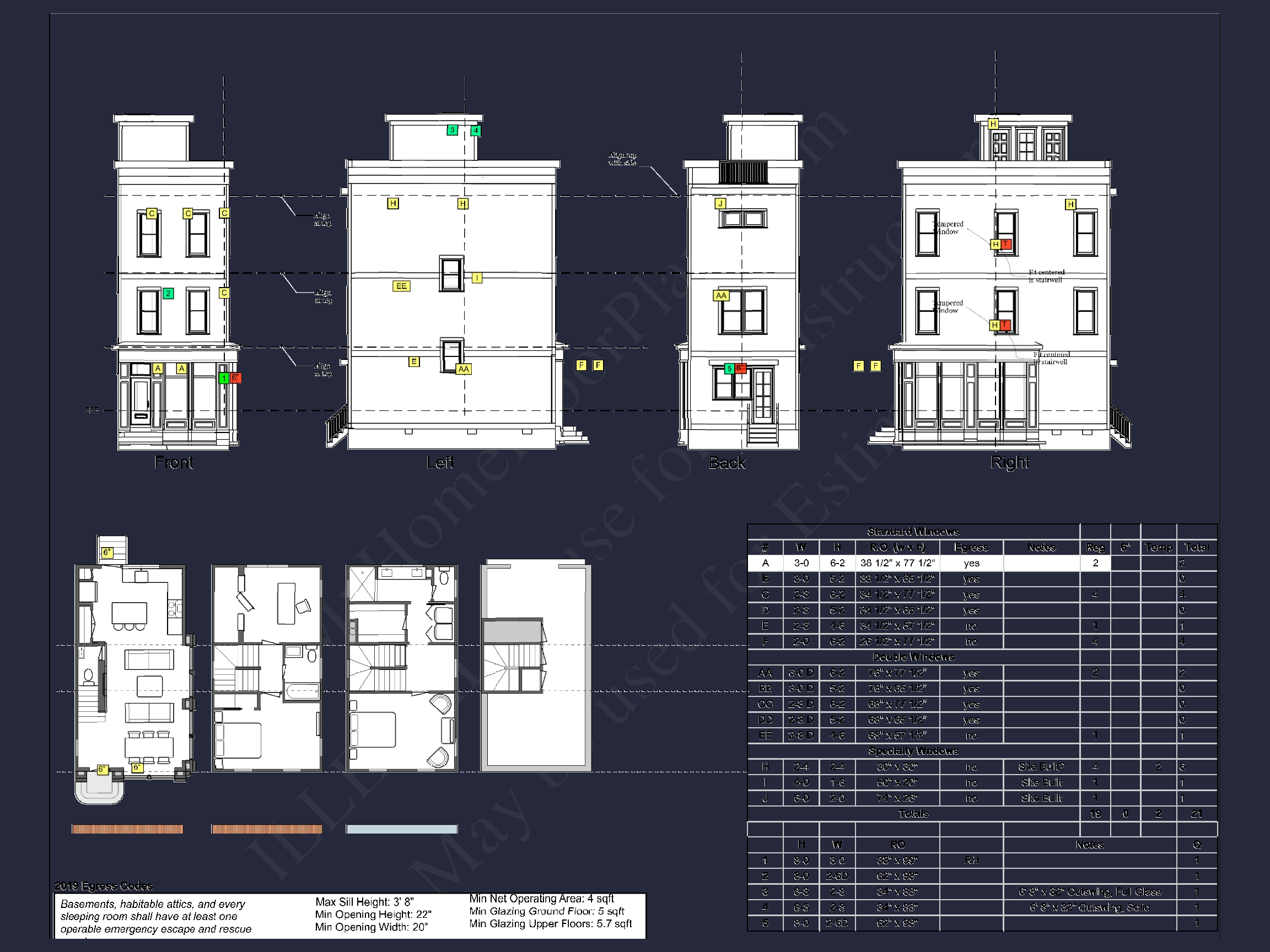 Modern Home Plan with 3 Floors and CAD Architecture Designs