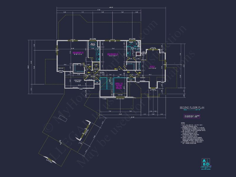 Modern house Plan with 3 Floors, CAD Blueprint & 4 Bedrooms