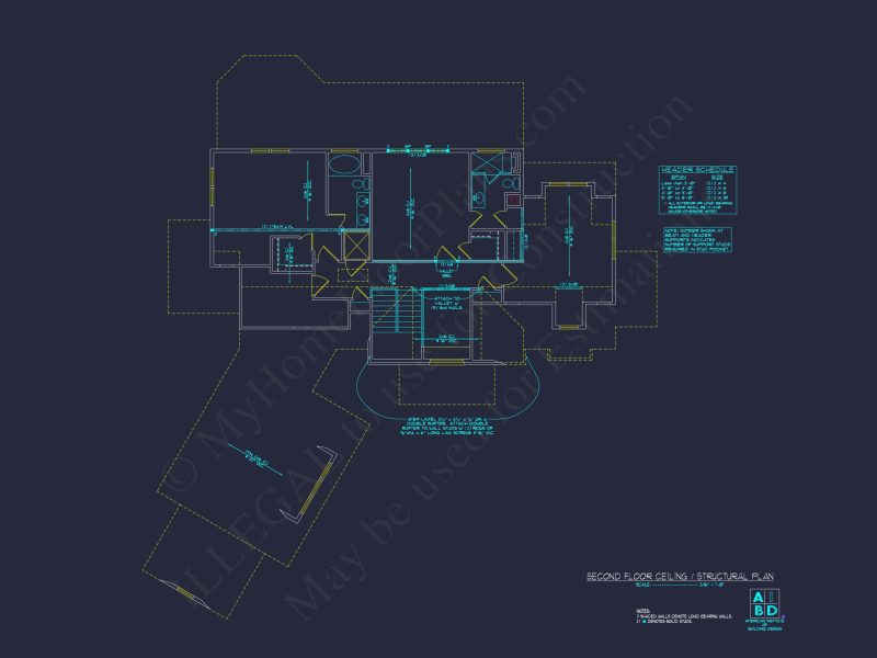 Modern house Plan with 3 Floors, CAD Blueprint & 4 Bedrooms