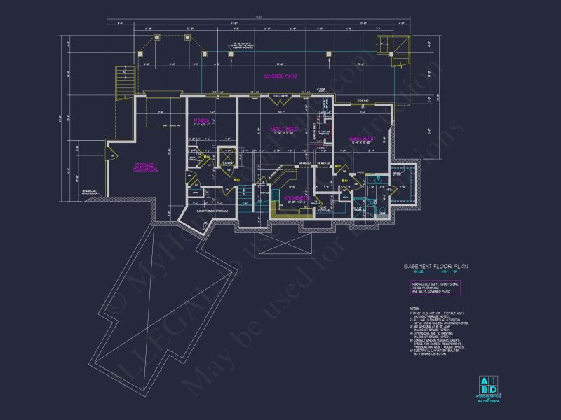 Modern house Plan with 3 Floors, CAD Blueprint & 4 Bedrooms