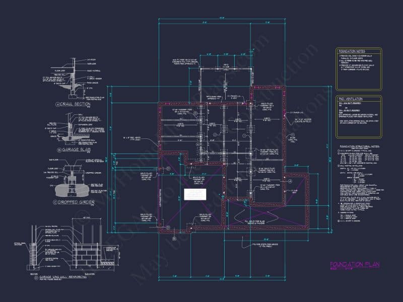 Modern house Plan with 3 Floors, CAD Blueprint & Designs